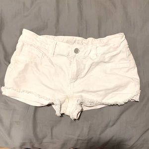White jean shorts